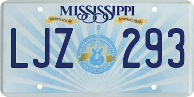 MS license plate LJZ293