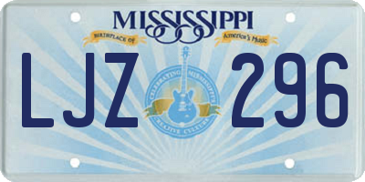 MS license plate LJZ296