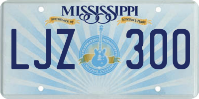 MS license plate LJZ300