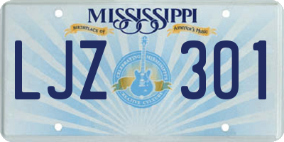 MS license plate LJZ301