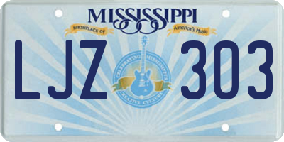 MS license plate LJZ303