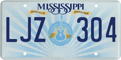 MS license plate LJZ304