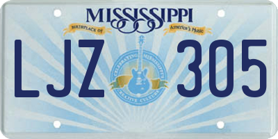 MS license plate LJZ305