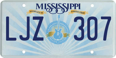 MS license plate LJZ307