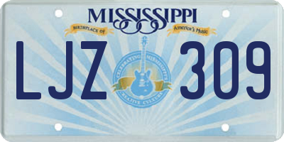 MS license plate LJZ309