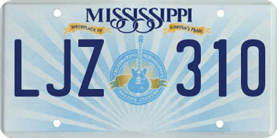 MS license plate LJZ310