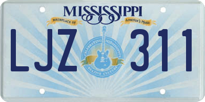 MS license plate LJZ311
