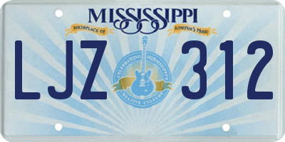 MS license plate LJZ312