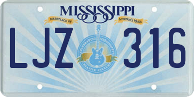 MS license plate LJZ316
