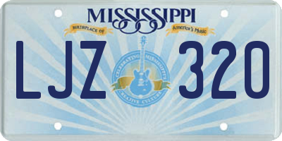 MS license plate LJZ320