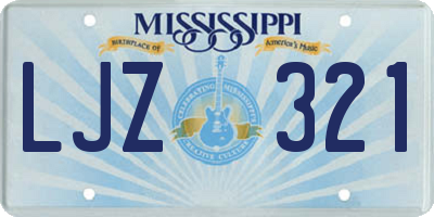 MS license plate LJZ321