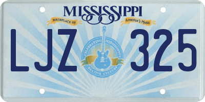 MS license plate LJZ325