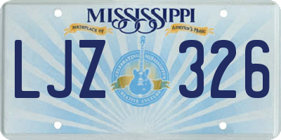 MS license plate LJZ326