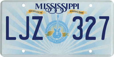 MS license plate LJZ327