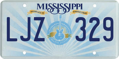 MS license plate LJZ329