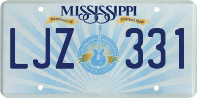 MS license plate LJZ331
