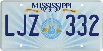 MS license plate LJZ332