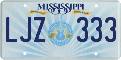 MS license plate LJZ333