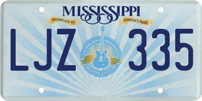 MS license plate LJZ335