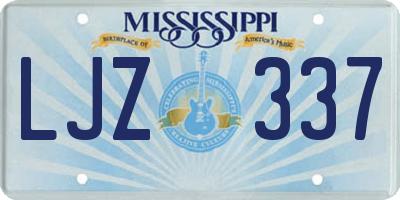 MS license plate LJZ337