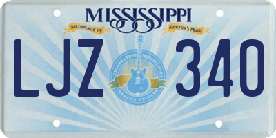 MS license plate LJZ340