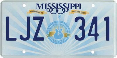 MS license plate LJZ341