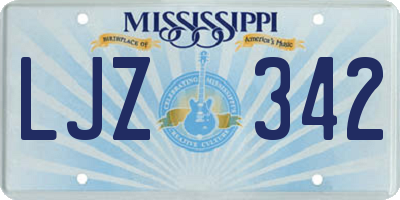 MS license plate LJZ342