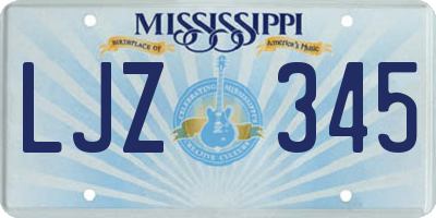 MS license plate LJZ345