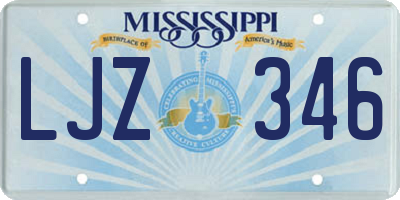 MS license plate LJZ346