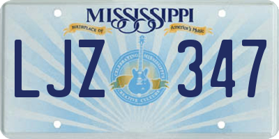 MS license plate LJZ347