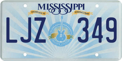 MS license plate LJZ349