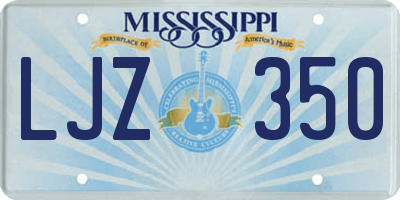 MS license plate LJZ350