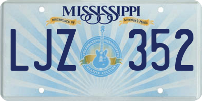 MS license plate LJZ352