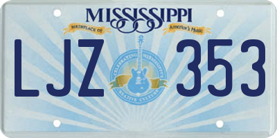 MS license plate LJZ353