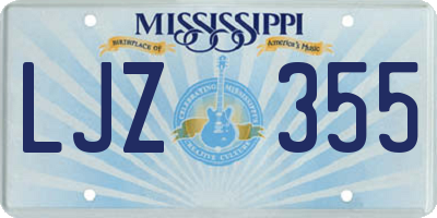 MS license plate LJZ355