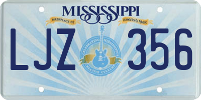 MS license plate LJZ356