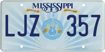 MS license plate LJZ357