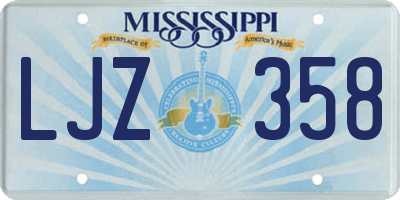 MS license plate LJZ358