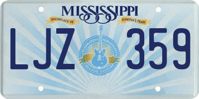 MS license plate LJZ359