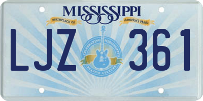 MS license plate LJZ361