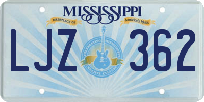 MS license plate LJZ362
