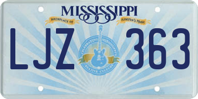 MS license plate LJZ363