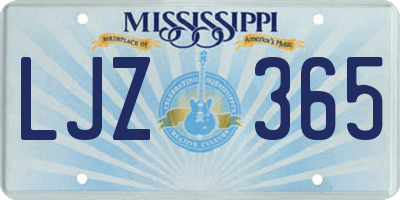 MS license plate LJZ365