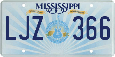 MS license plate LJZ366