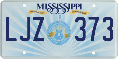 MS license plate LJZ373