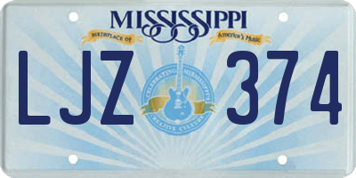 MS license plate LJZ374