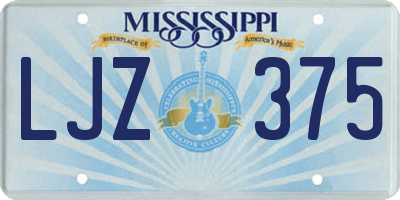 MS license plate LJZ375