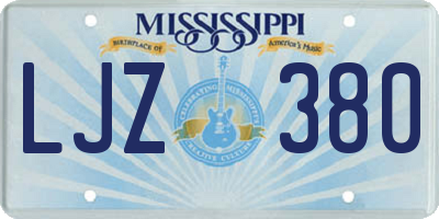 MS license plate LJZ380