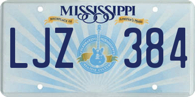 MS license plate LJZ384