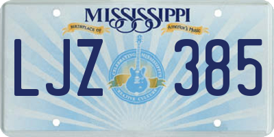 MS license plate LJZ385